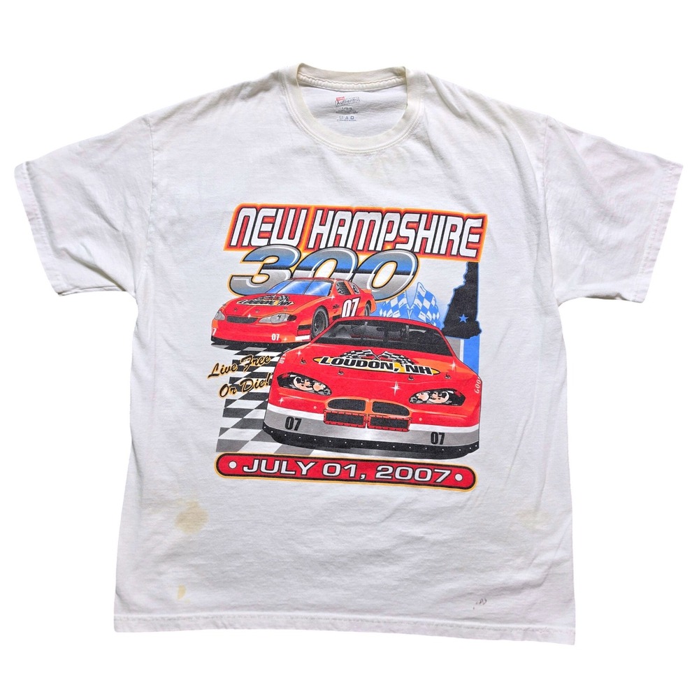 Vintage New Hampshire 300 Racing 2007 Graphic Mens Large White